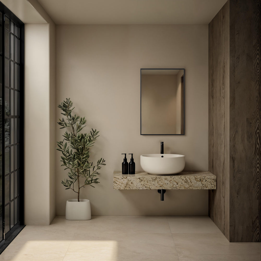 Agata 36" H x 24" W Wall Mirror, Black - Lifestyle Image - MT2753