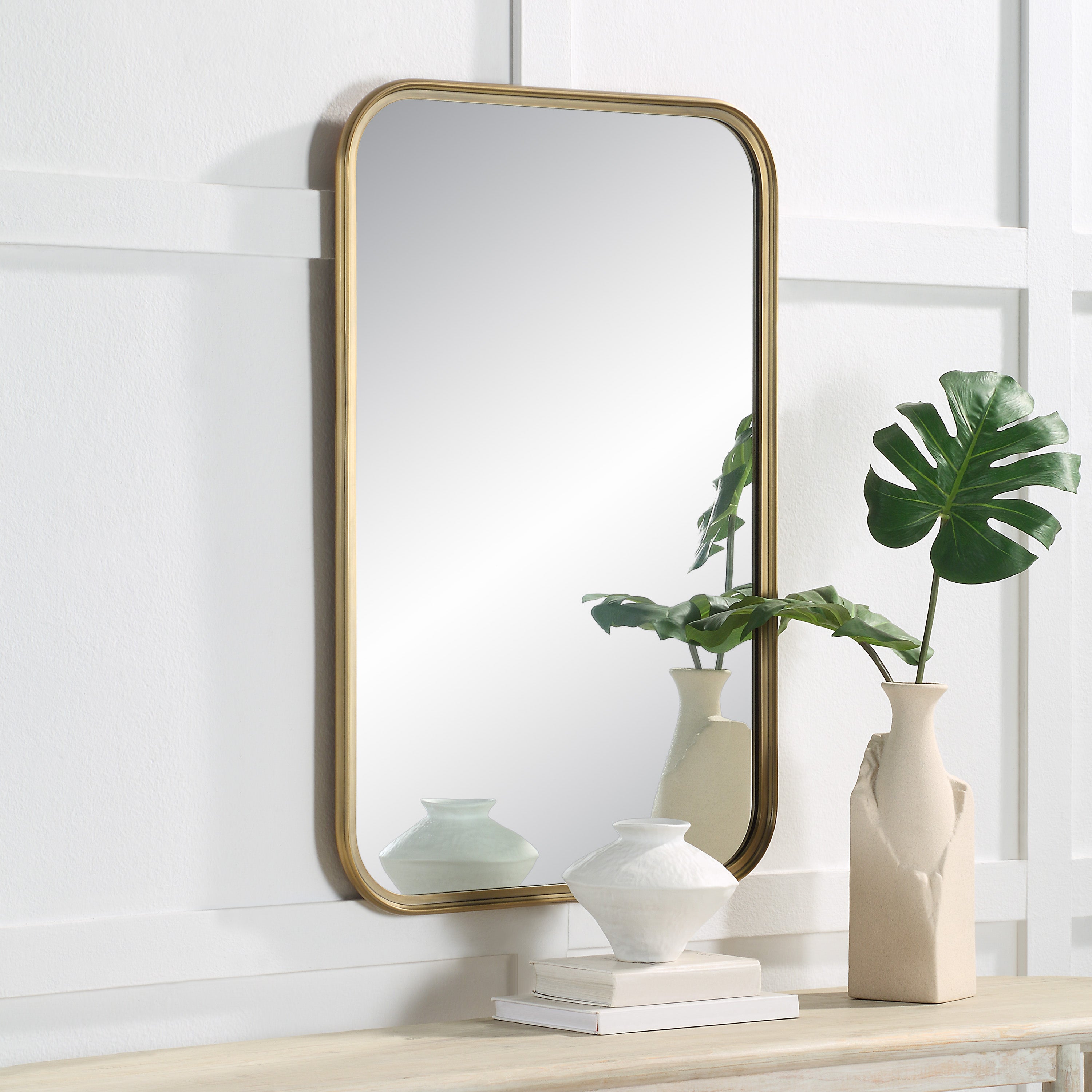 Jyn 36" Tall Rectangle Wall Mirror, Yellow - White Label Lifestyle Image - MT2666
