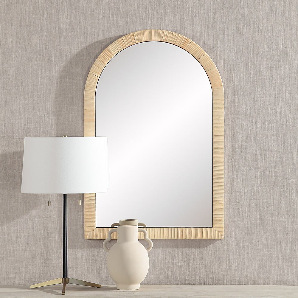 Tally 36" Tall Arch Rectangular Mirror, Natural - Lifestyle Image - MT2655