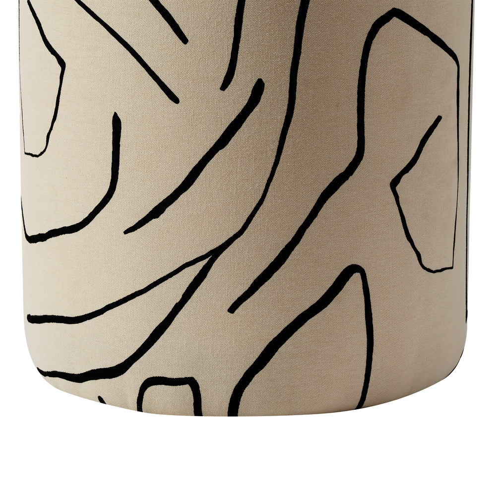 Rachelle Indoor Cotton Stool, Cream - Detail Image - CHA087