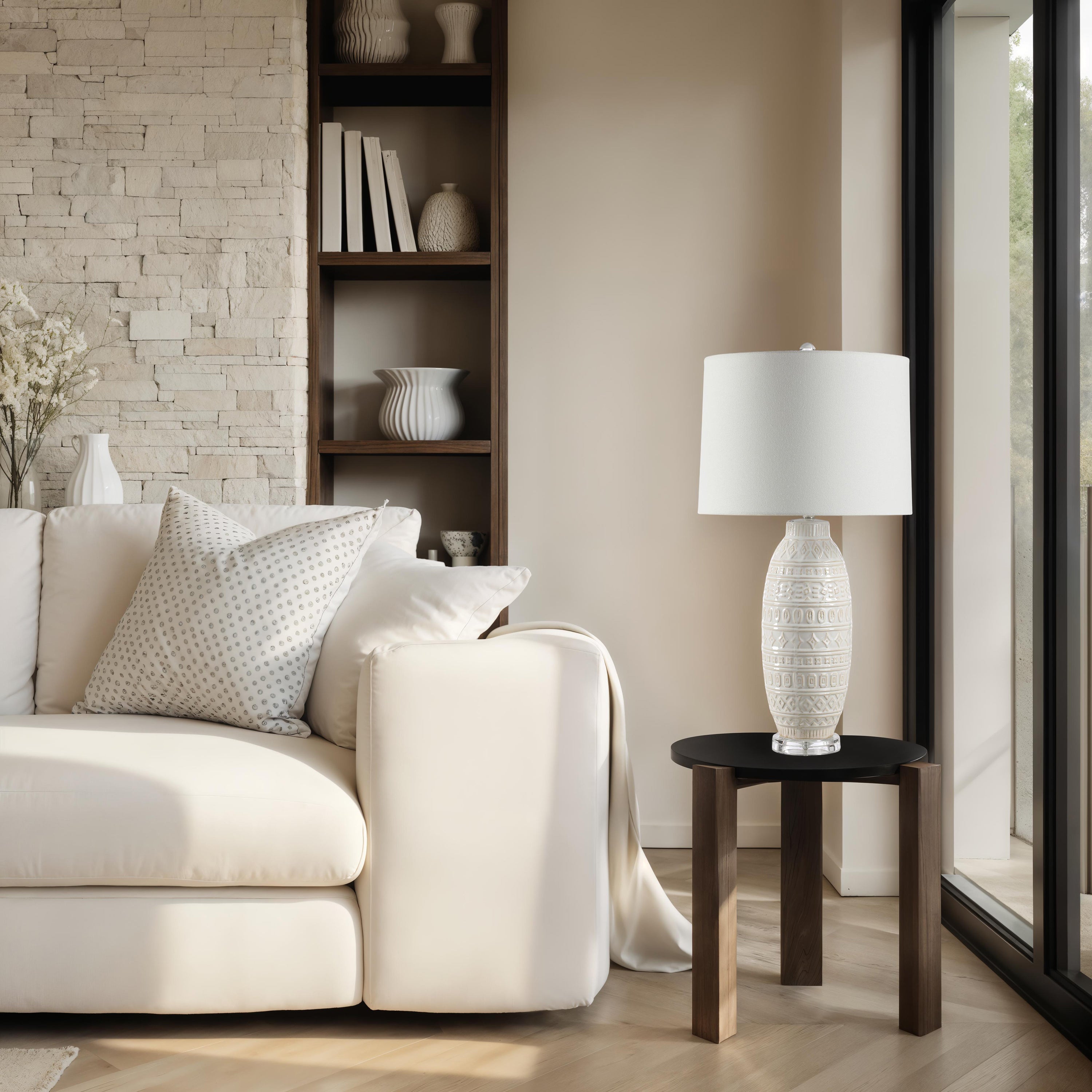 Sereno 30.0" Height Table Lamps, White - White Label Lifestyle Image - LPT1397EV