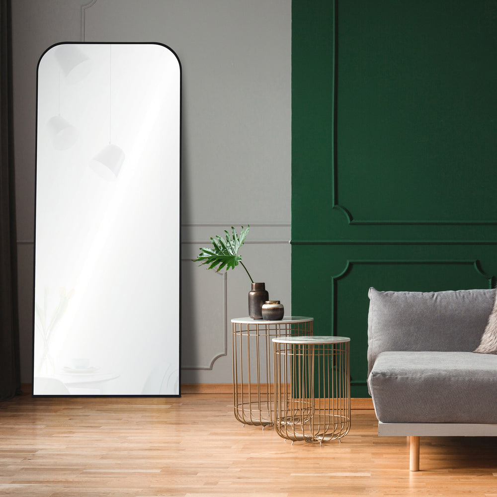Mandret 72" Tall Irregular Full Length Mirror, Black - Lifestyle Image - MT2381
