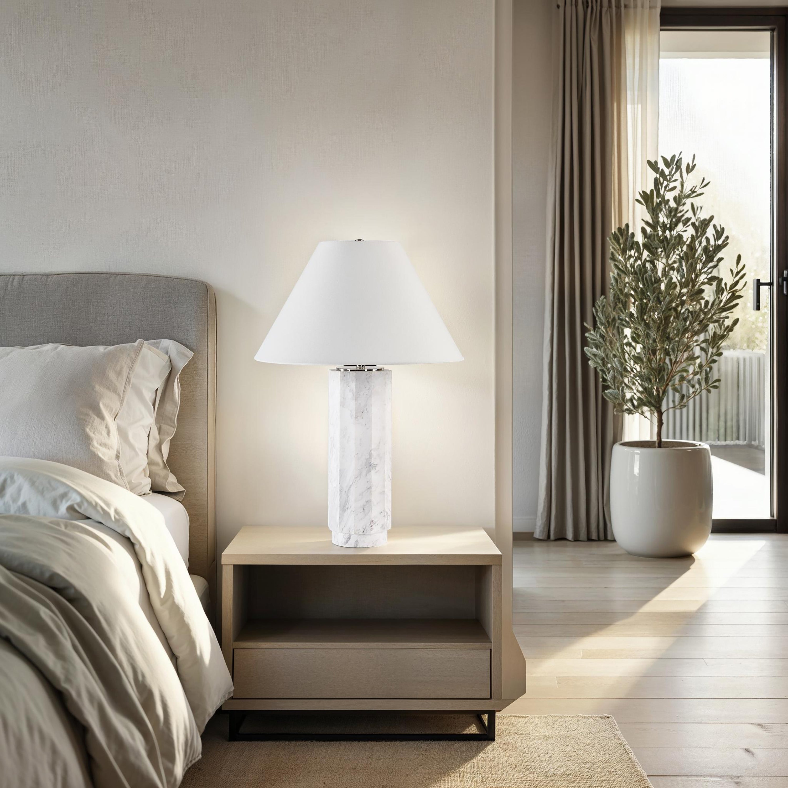Veda 26.5" Height Table Lamp, White - Lifestyle Image - LPT1313