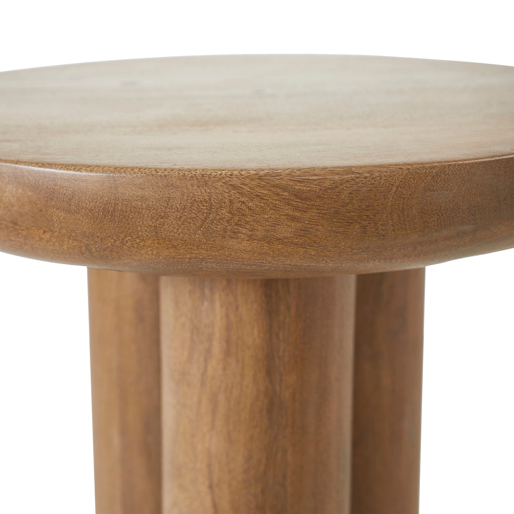 Honey Indoor Mango Wood Side Table, Light Brown - Detail Image - TA511