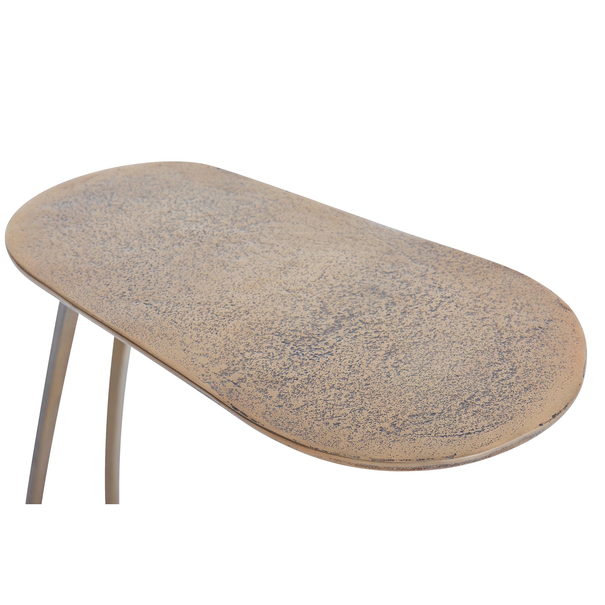 Balam Indoor Aluminum Table, Antique Brass - Angle Image - TA453