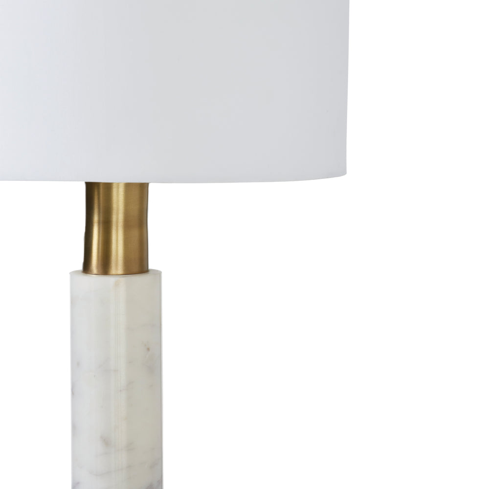 Pirot 27" Tall Antique Brushed Brass Iron Table Lamp with Tapered Linen Shade - Additional Image 2 - LPT1213