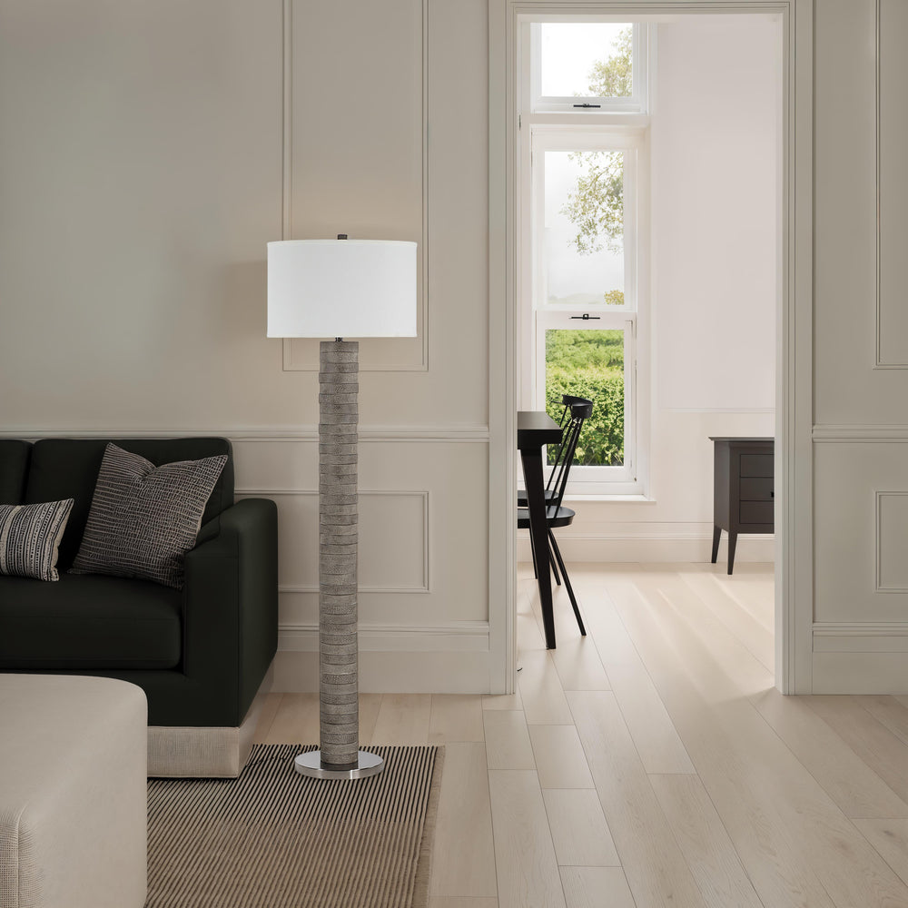 Moringa 72.0" Height Floor Lamps, Warm Charcoal Grey - White Label Lifestyle Image - LPF3189EV