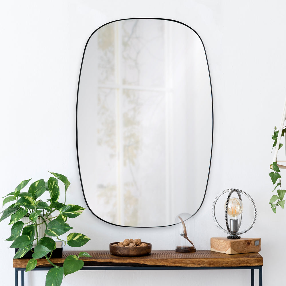 Bergen 36" Tall Rectangle Wall Mirror, Black - Lifestyle Image - MT2449