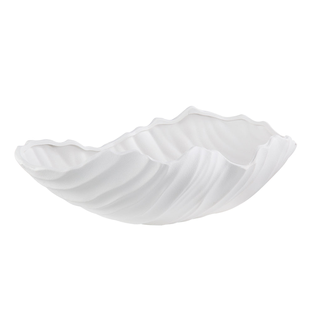 Darius Indoor Ceramic Bowl, Matte White - Angle Image - VAS255