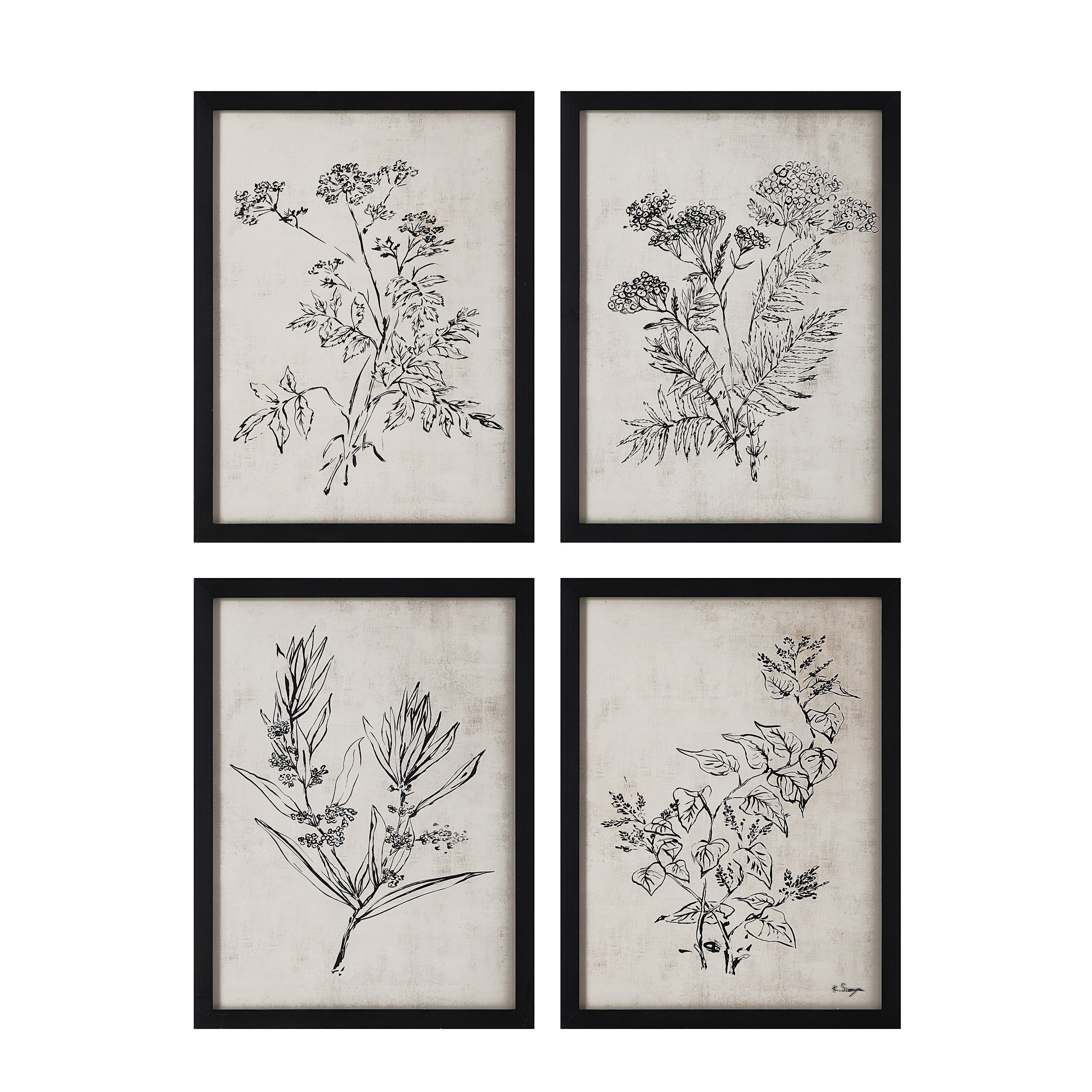 Basset 18" Wide Wall Art with Wood Frame, Painted Black - Main Image - PA0041