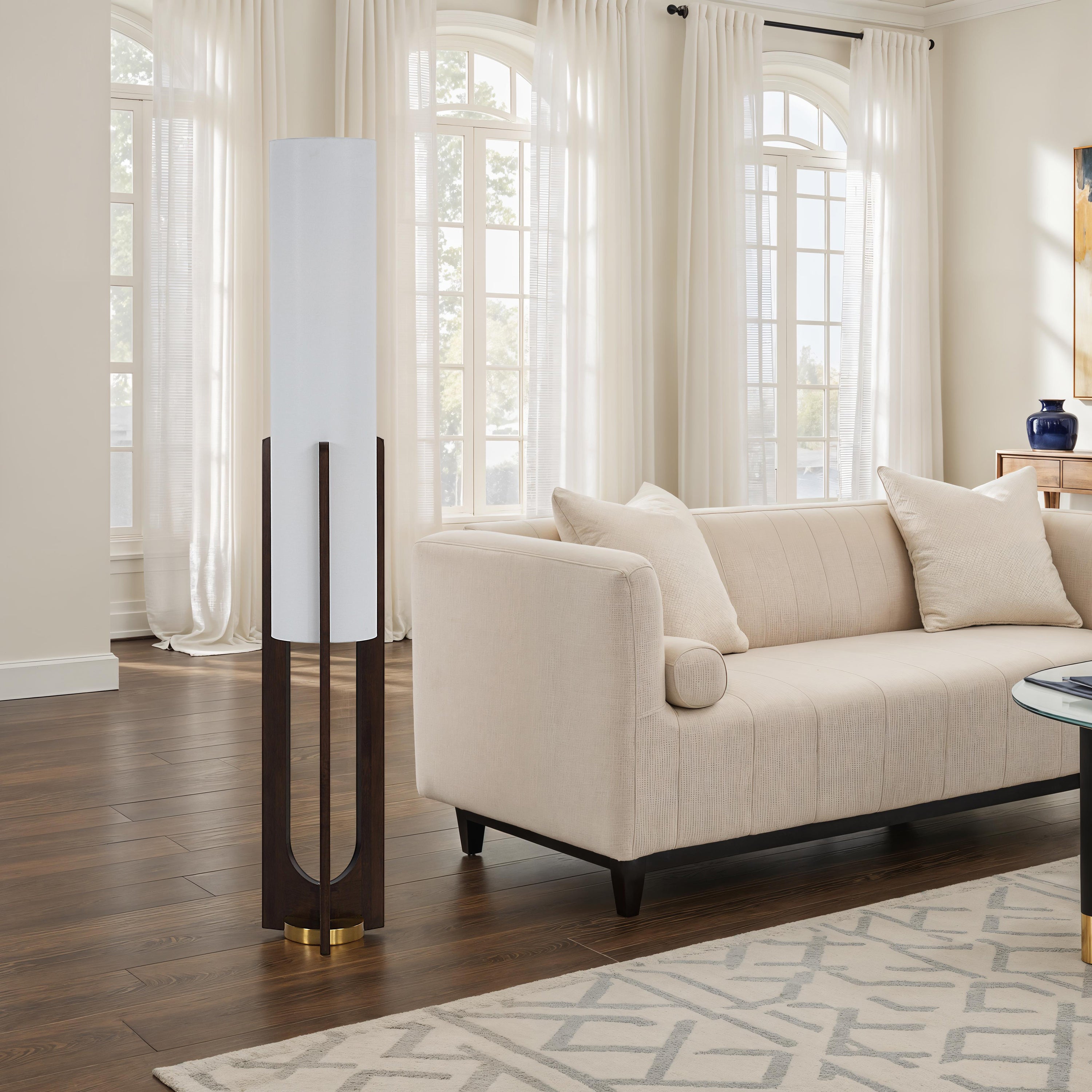 Mael 63.13" Height Floor Lamps, Warm Gold - White Label Lifestyle Image - LPF3188EV