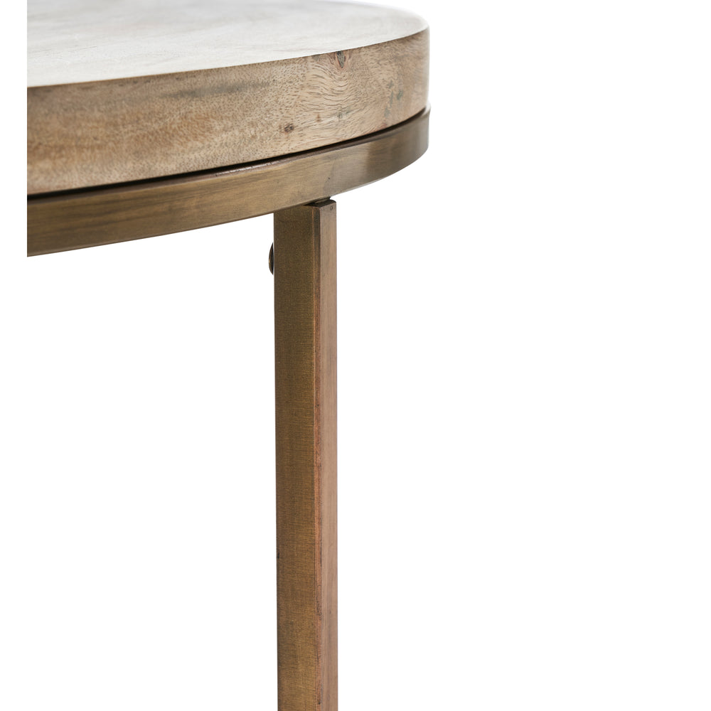 Liana Indoor Mango Wood Table, Antique Brass - Additional Image 3 - TA445