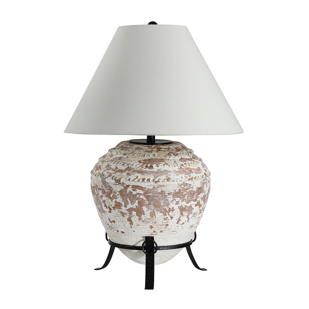 Silis 29.5" Height Table Lamps, Textured Ceramic (Off White And Brown) - Main Image - LPT1375EV