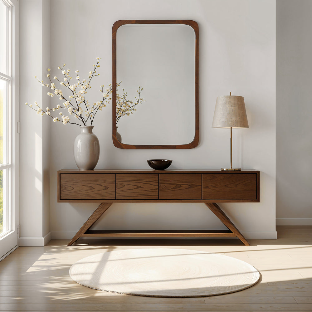 Sisley 36" H x 24" W Wall Mirror, Brown - Lifestyle Image - MT2754