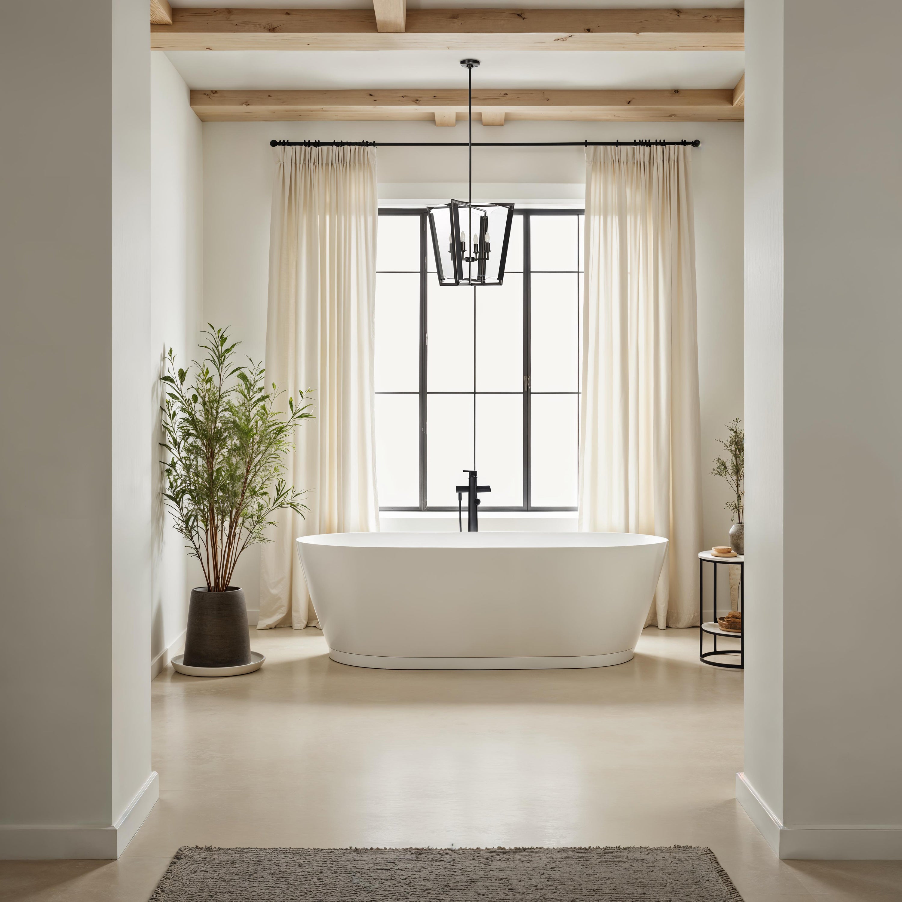 Toussaint 82.25" Height Ceiling Fixture, Clear - White Label Lifestyle Image - LPC4499