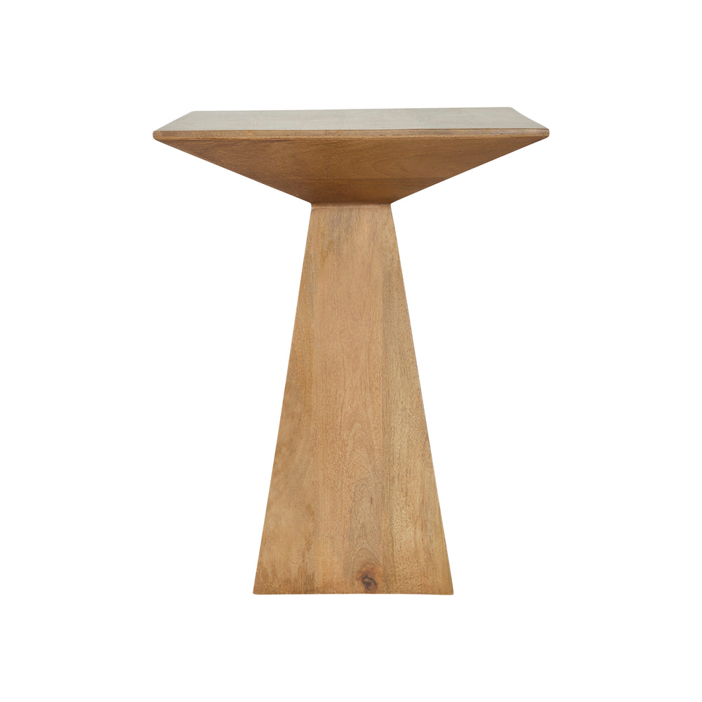 Garnett Indoor Mango Wood Side Table, Light Brown - Angle Image - TA510
