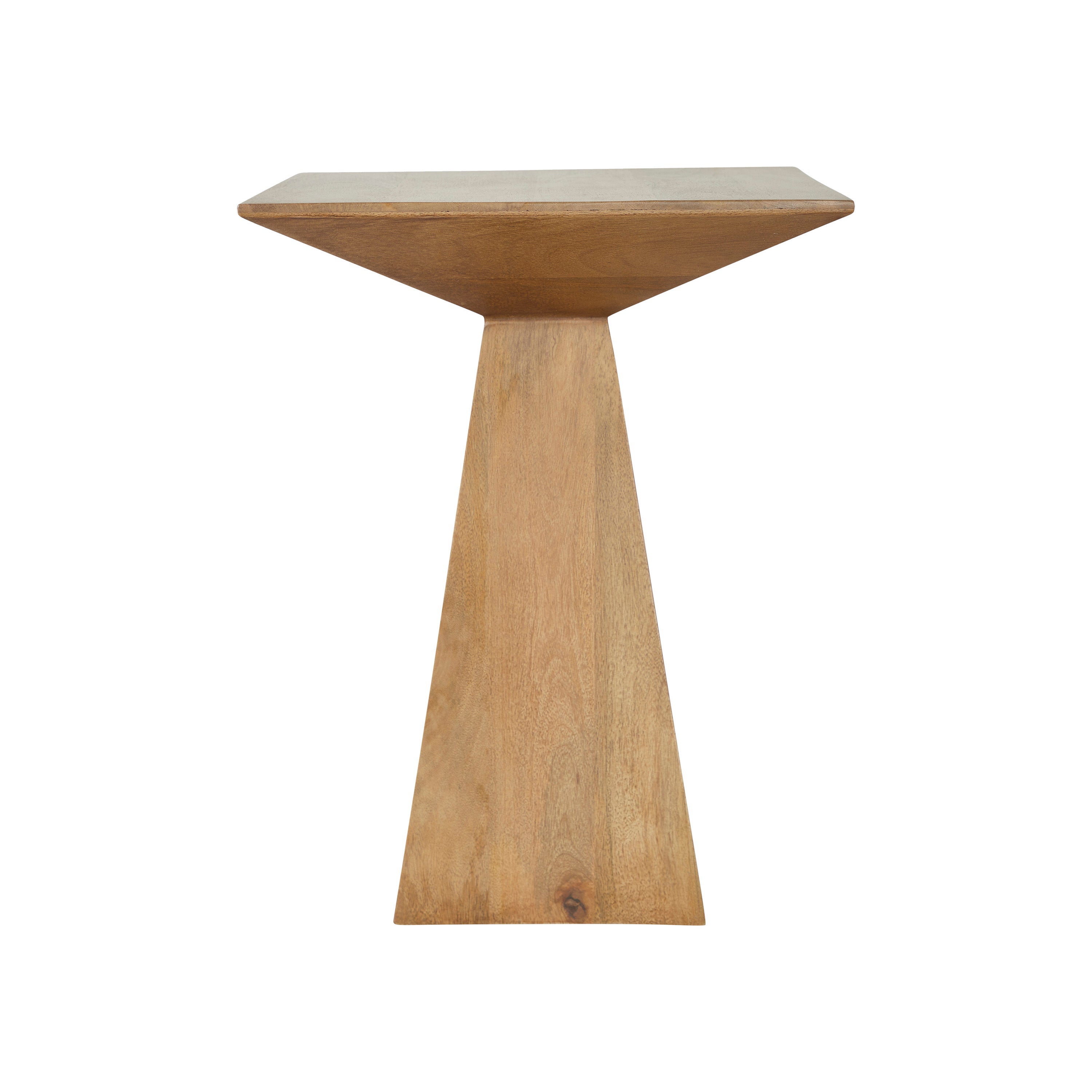 Garnett Indoor Mango Wood Side Table, Light Brown - Angle Image - TA510