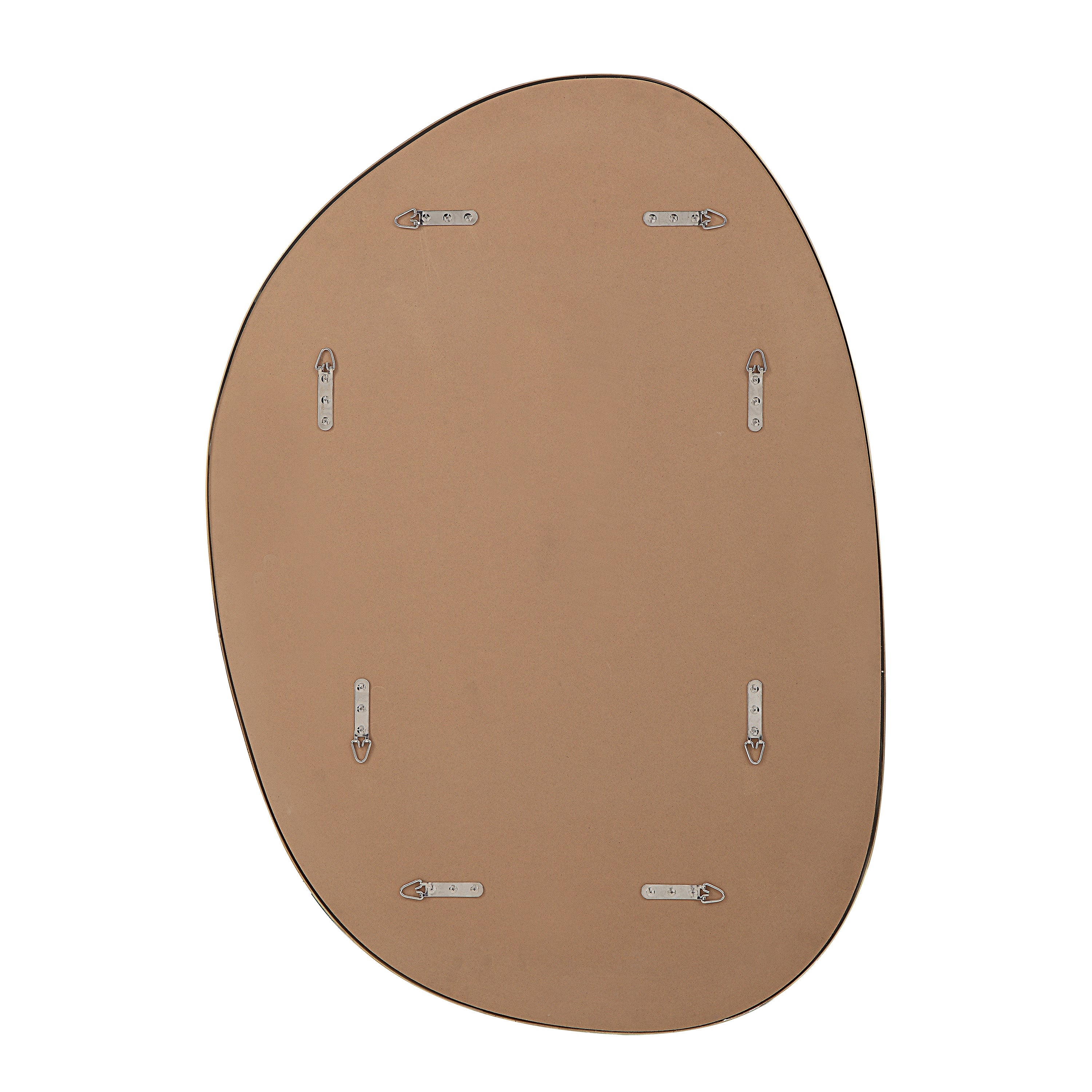 Camona 42" Tall Irregular Rectangular Oval Mirror, Satin Brass - Backing Image - MT2621