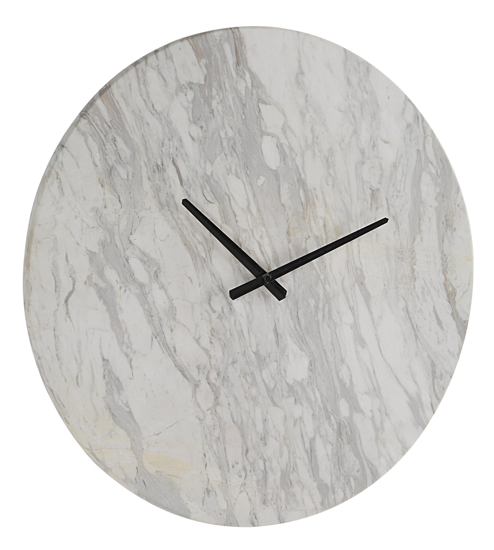 Dayton Wall Clock, Honed White - Angle Image - CL259