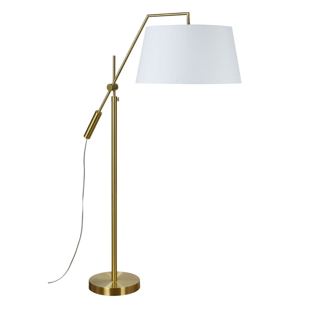 Claire 70" Length Floor Lamp, Satin Brass - Angle Image - LPF3148