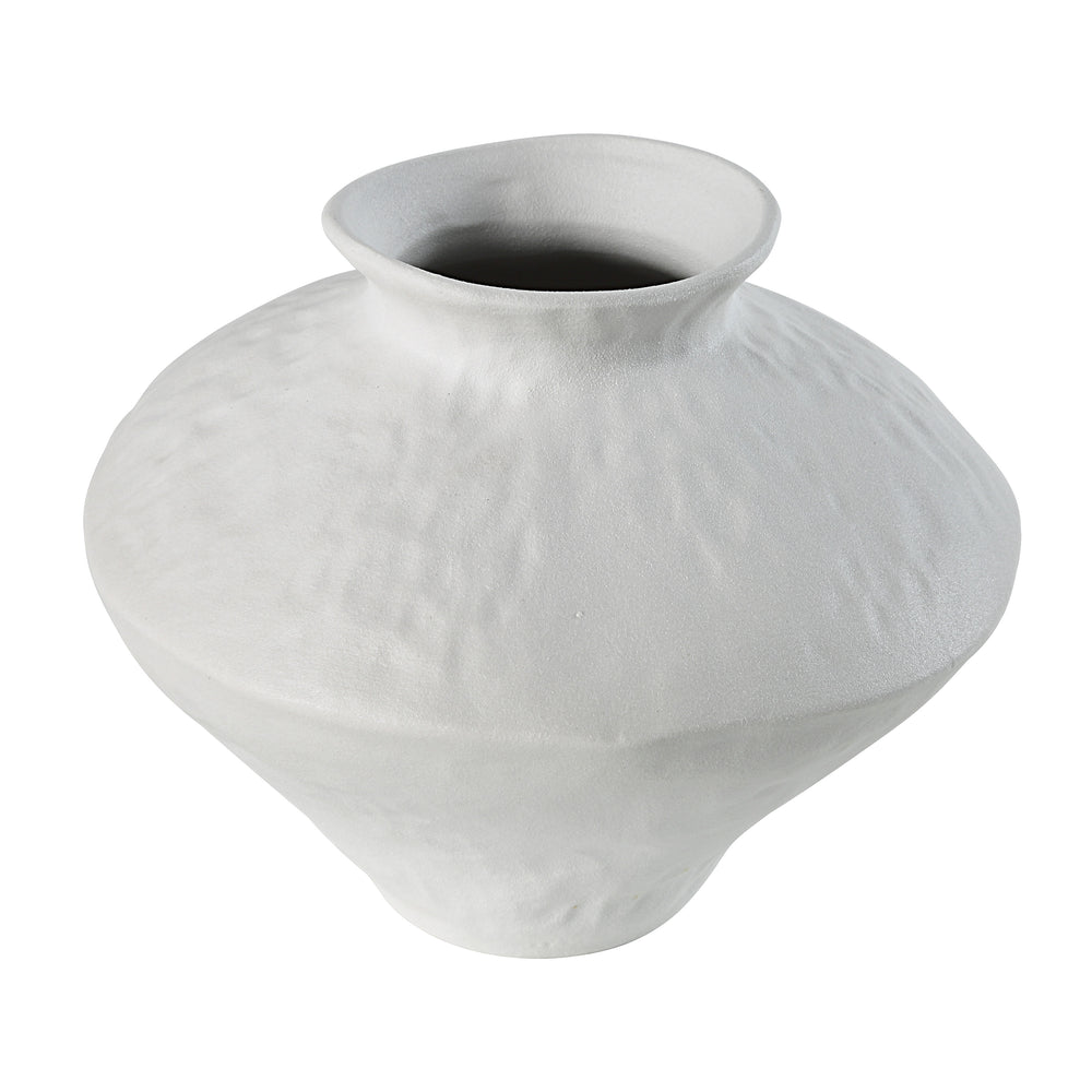 Mills Indoor Porcelain Ceramic Vase, Matte Off-White - Angle Image - VAS260