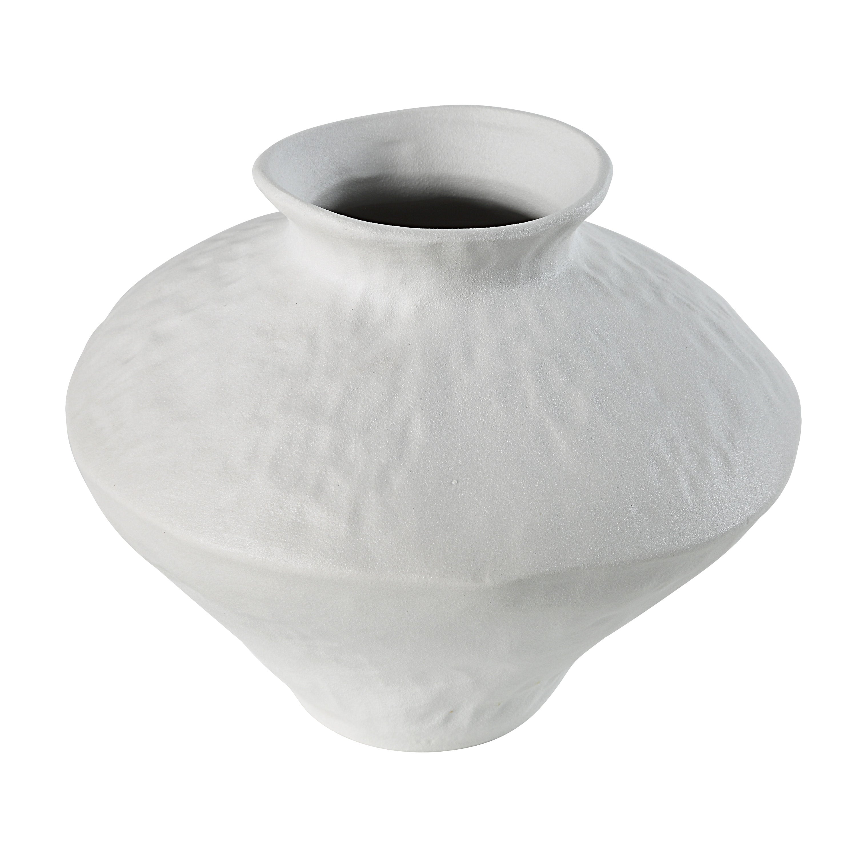 Mills Indoor Porcelain Ceramic Vase, Matte Off-White - Angle Image - VAS260