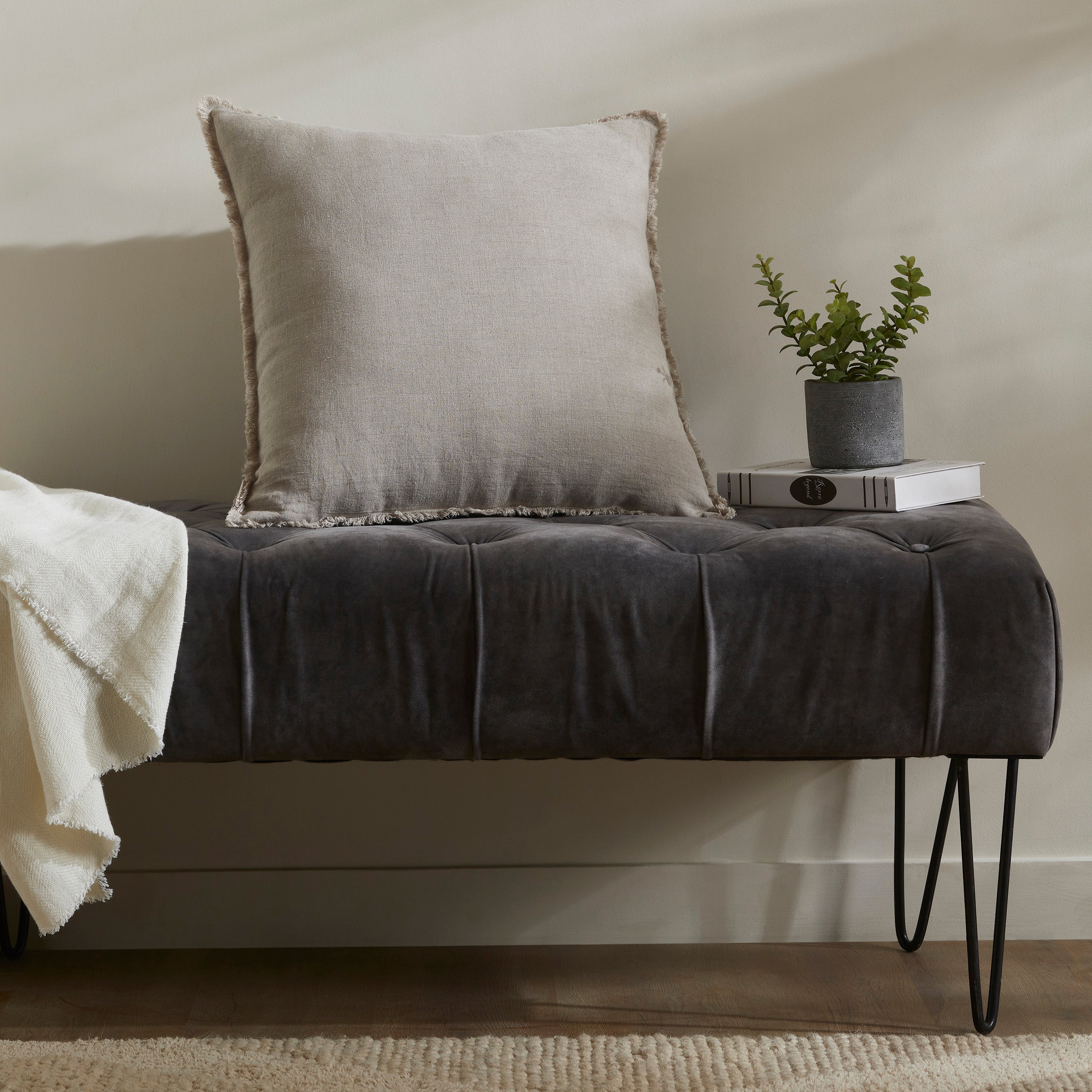 Ignatia 22X22 Indoor Pillow, Natural - Lifestyle Image - PWFL1449