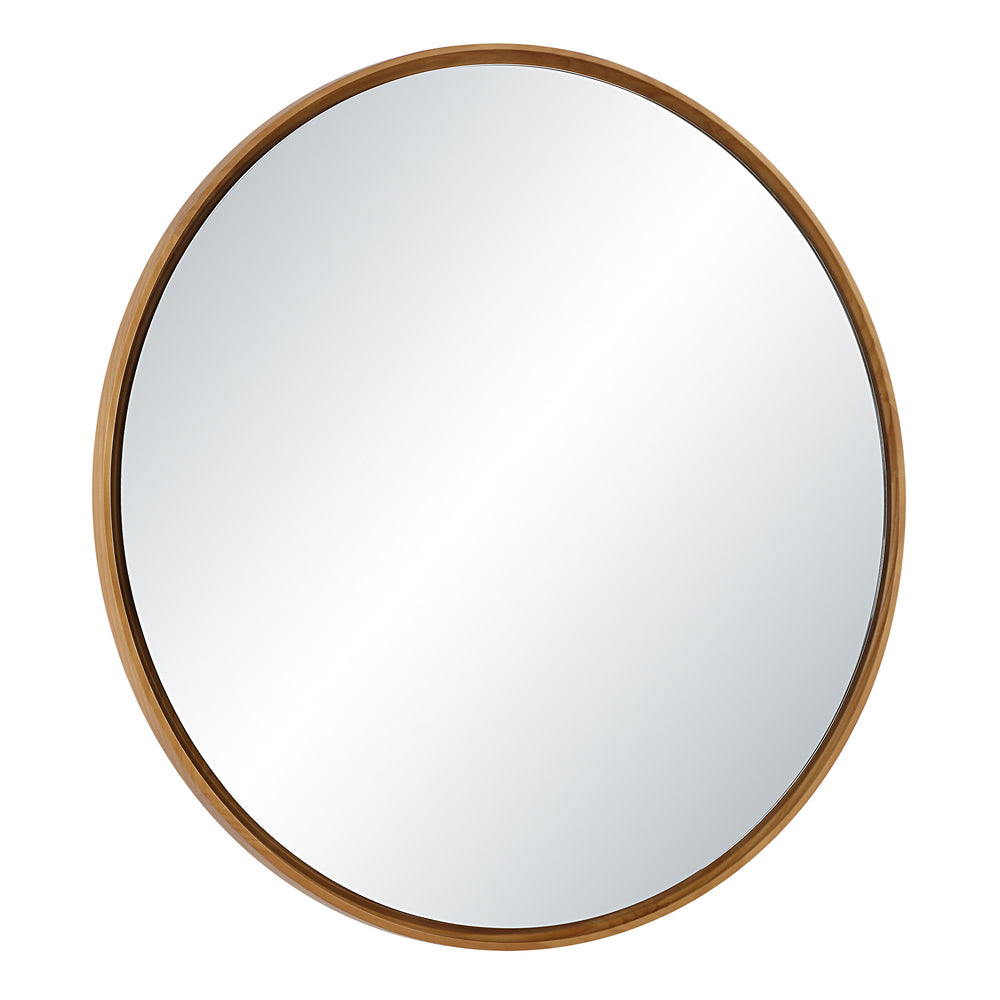 Canna 36" H x 36" W Wall Mirror, Beige - Angle Image - MT2744