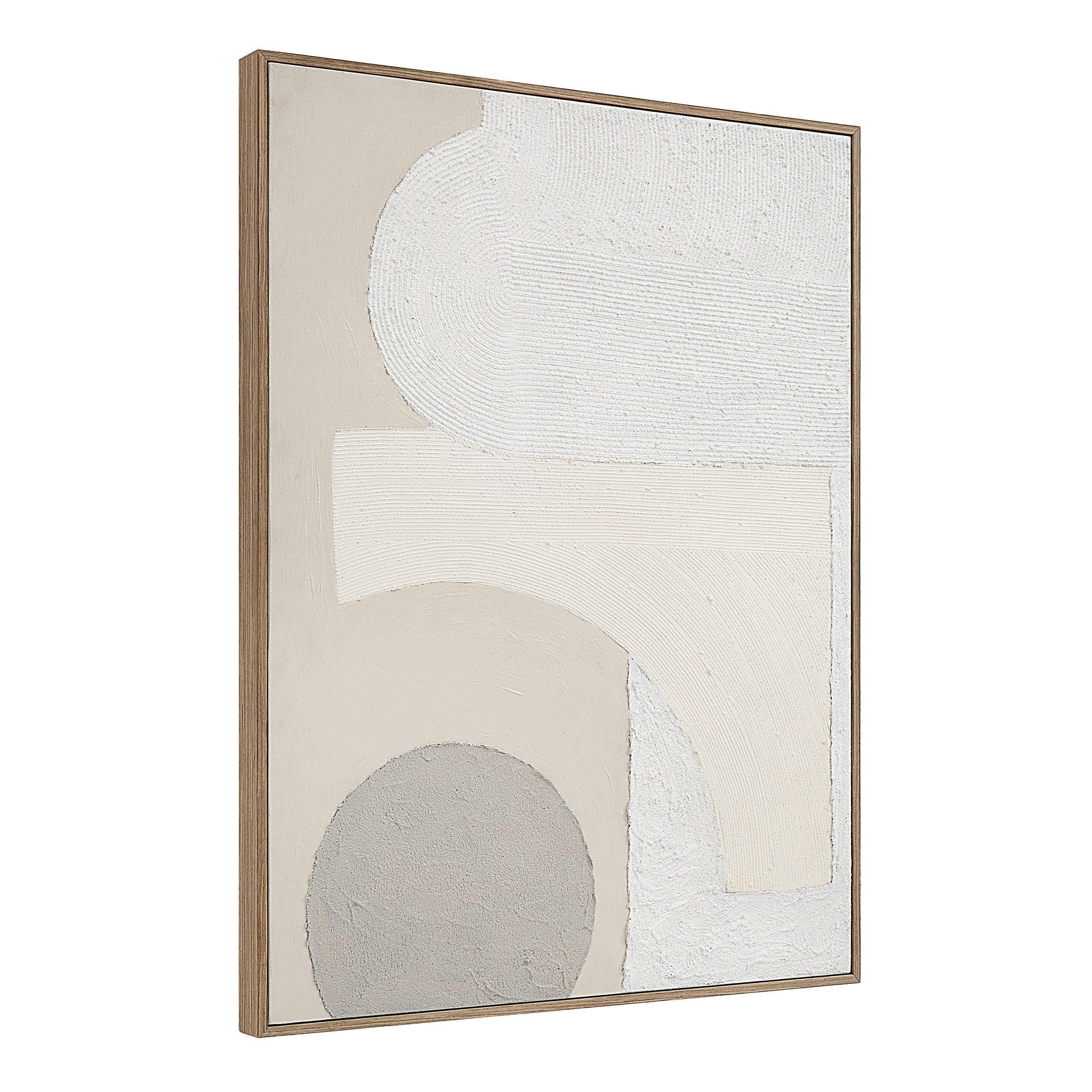 Canberra 48.2" Wide Canvas Art with Wood Frame, Oak - Angle Image - OL2140