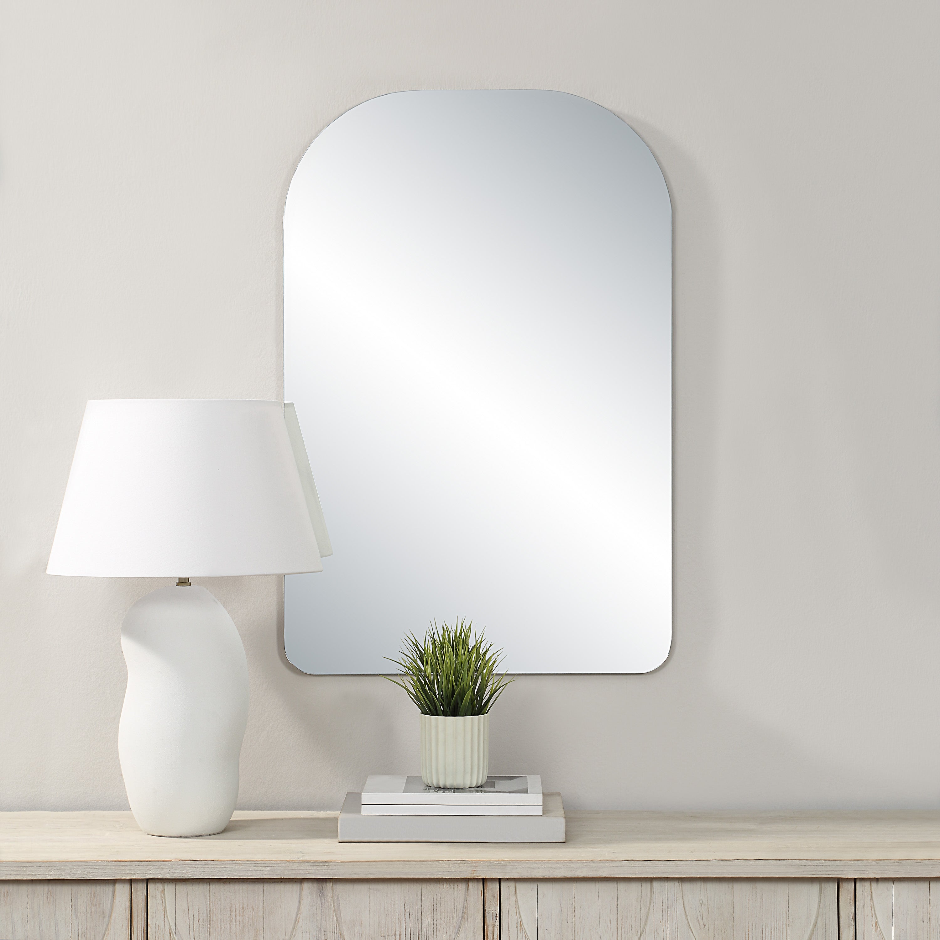 Chania 36" H x 24" W Wall Mirror, Grey - Lifestyle Image - MT2695