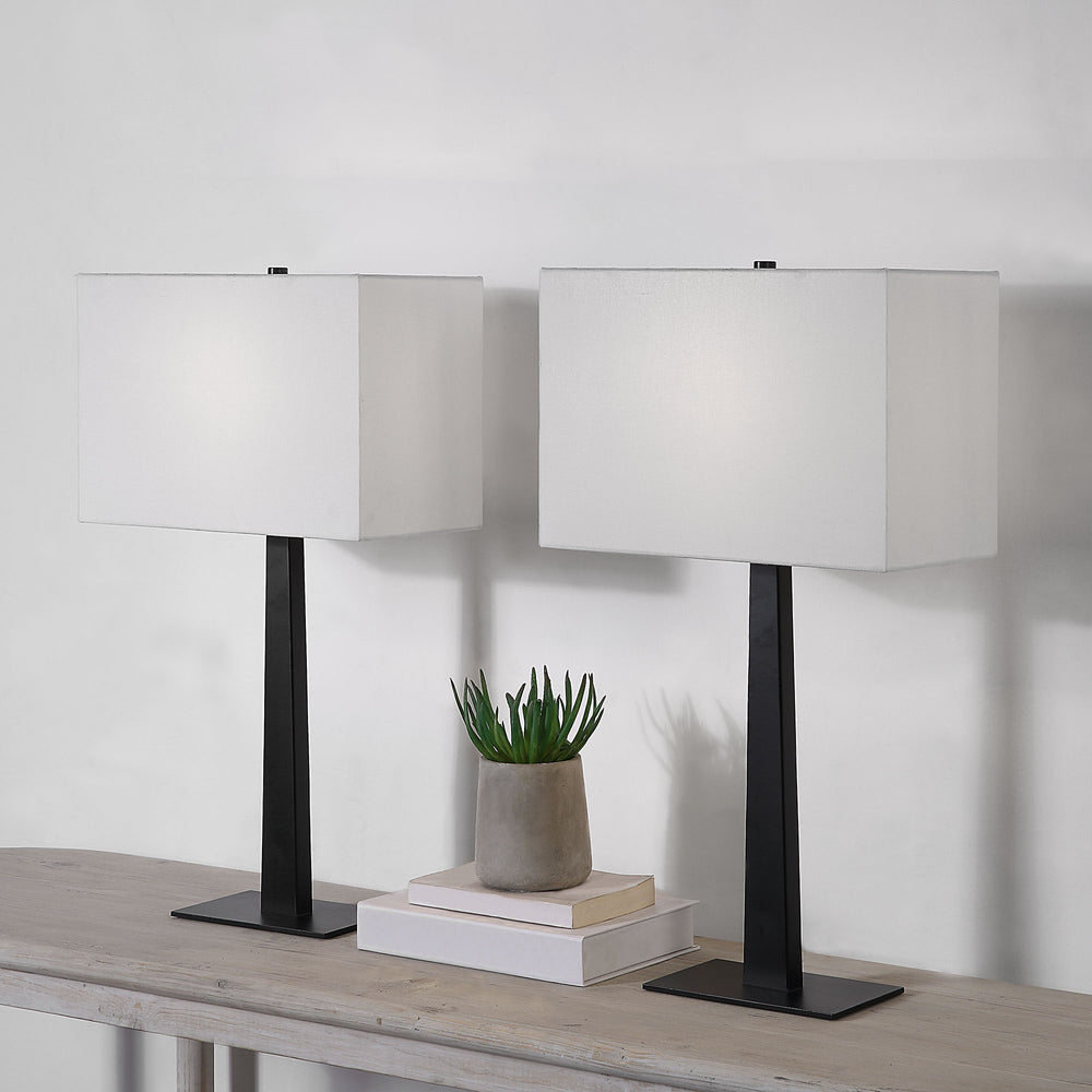Candace 26" Length Table Lamp- Set of two, Matte Black - Lifestyle Image - LPT1252-SET2