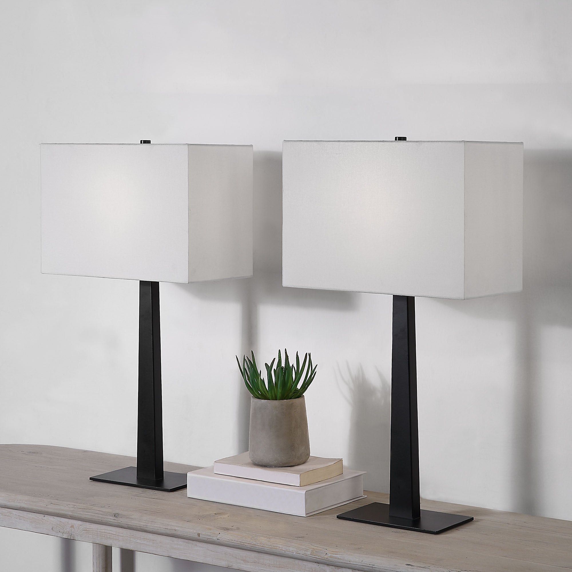 Candace 26" Length Table Lamp- Set of two, Matte Black - Lifestyle Image - LPT1252-SET2