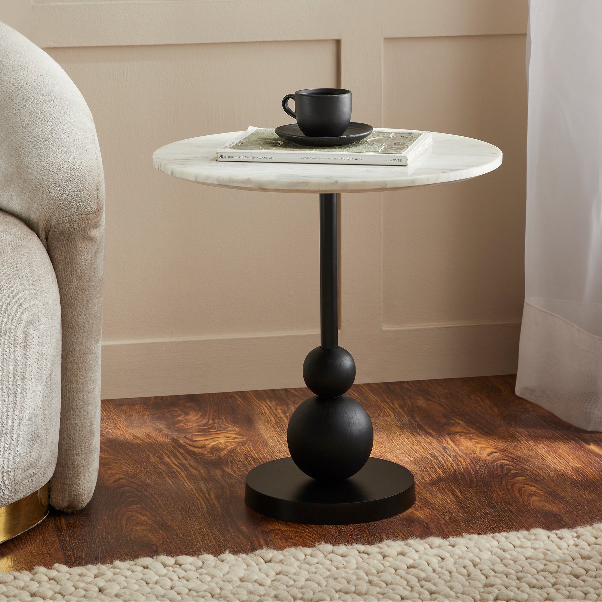 Corrine Indoor Aluminum Table, Matte Black - Lifestyle Image - TA466