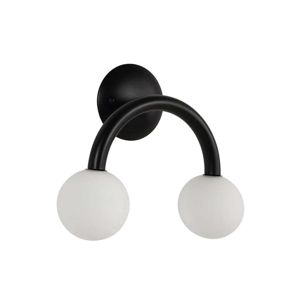 Santo 10.5" Height Wall Sconces, Matte Black - Angle Image - WS171