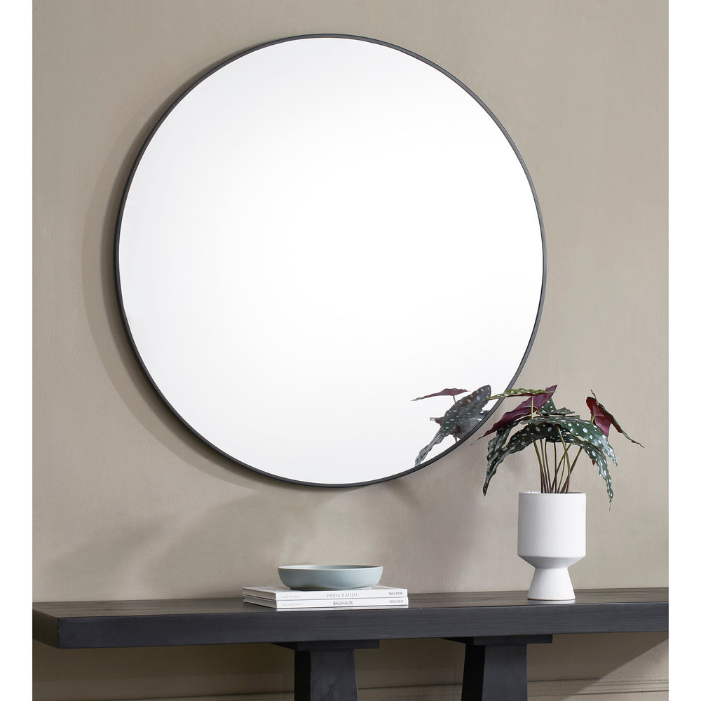 Posadas 36" Tall Round Wall Mirror, Black - Additional Images - MT2527