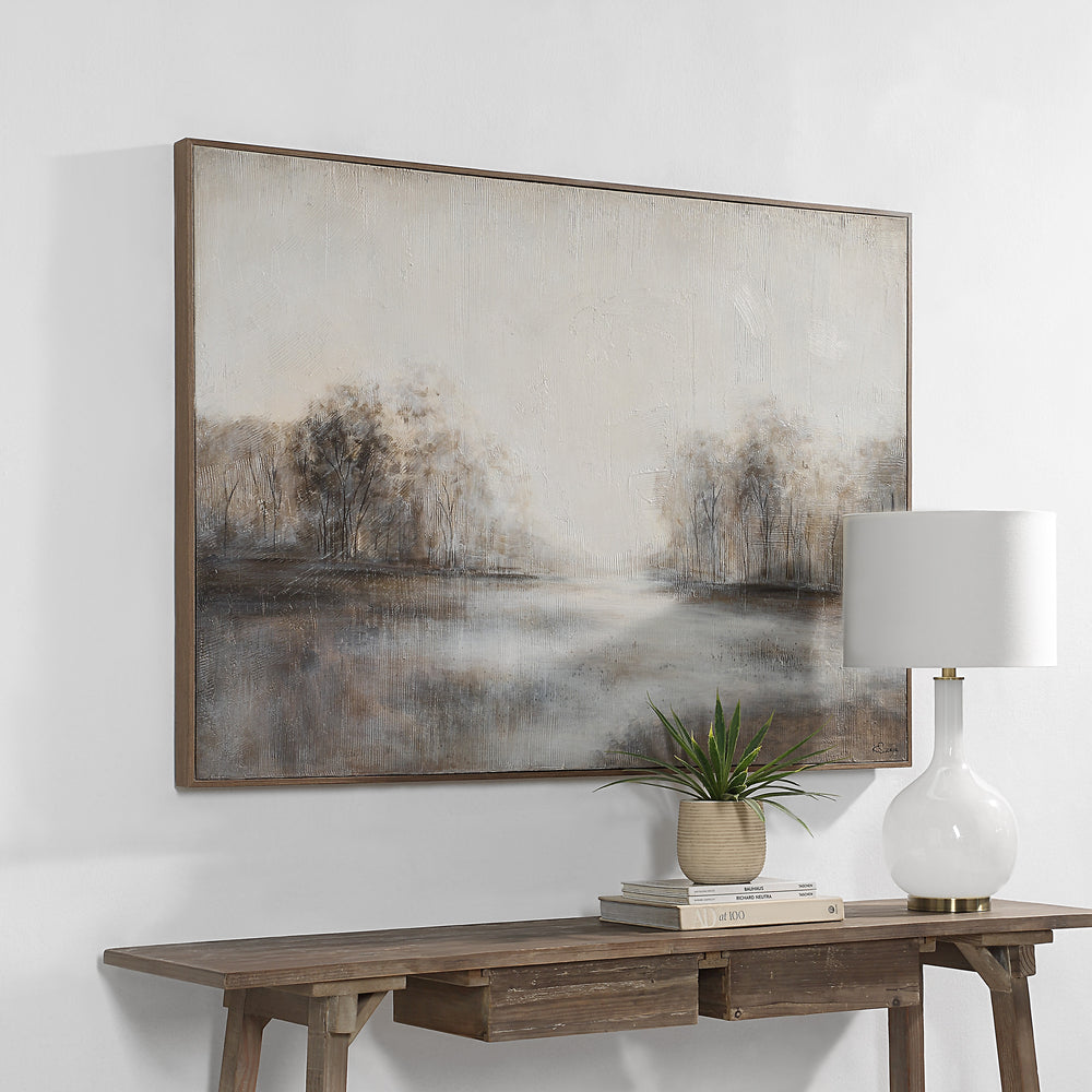 Country 60" Wide Canvas Art, White, Grey, Beige - Lifestyle Image - OL2176
