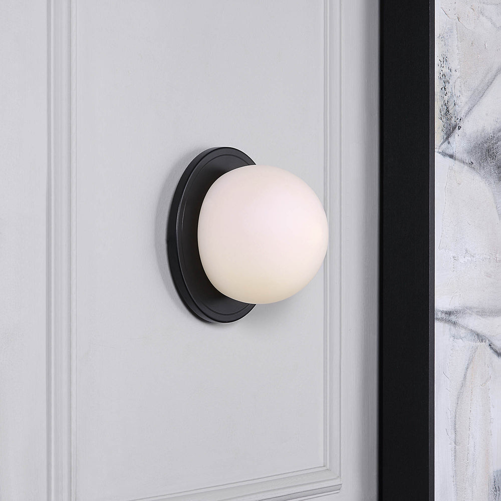 Sybils 6.5" Length Wall Sconce, Matte Black - Lifestyle Image - WS126