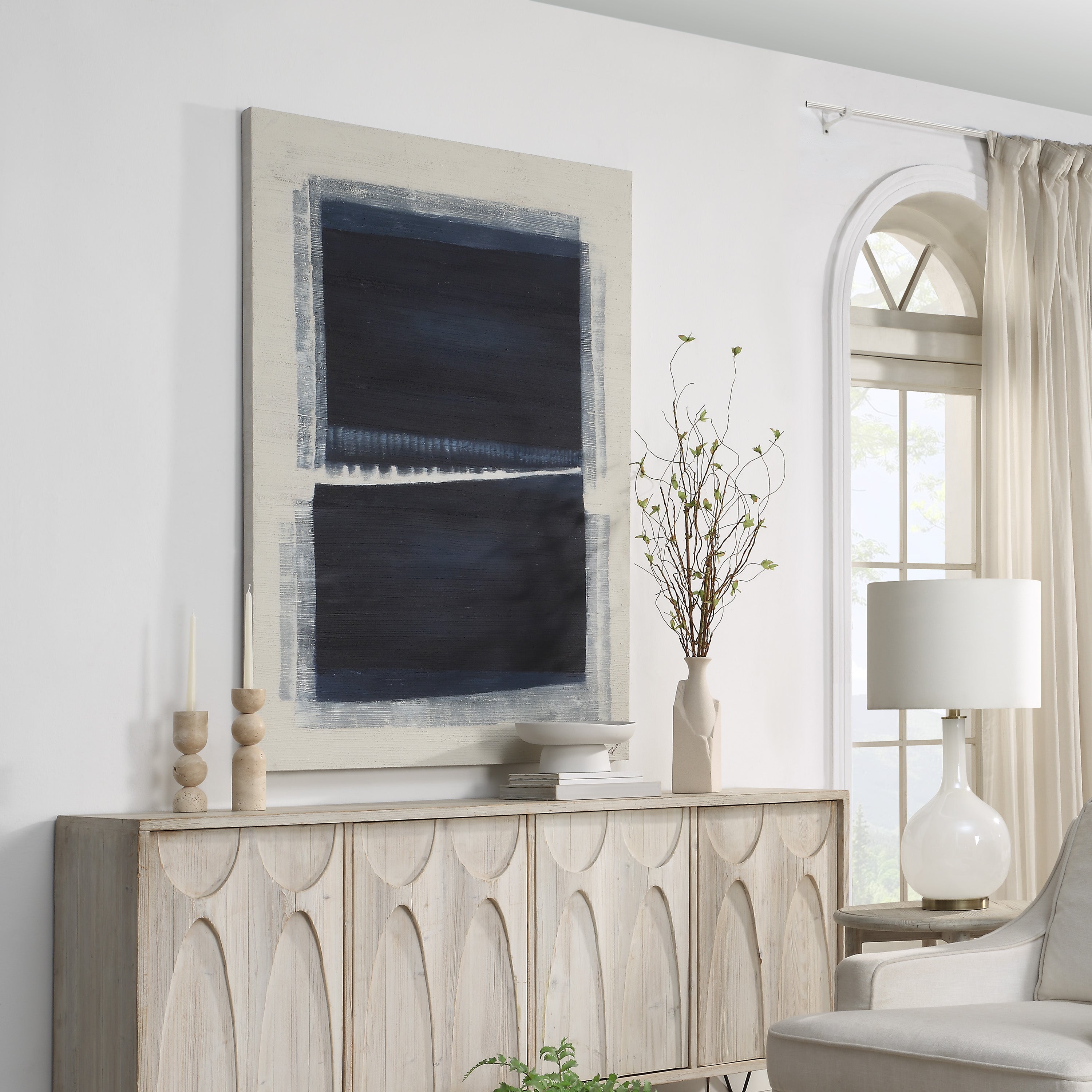 Ibiza 62" H x 44" W Canvas Art, Blue - Lifestyle Image - OL2188