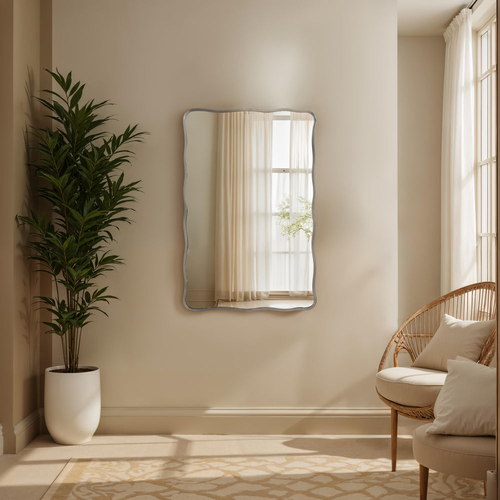 Balsa 36" H x 24" W Wall Mirror, Silver - Lifestyle Image - MT2736