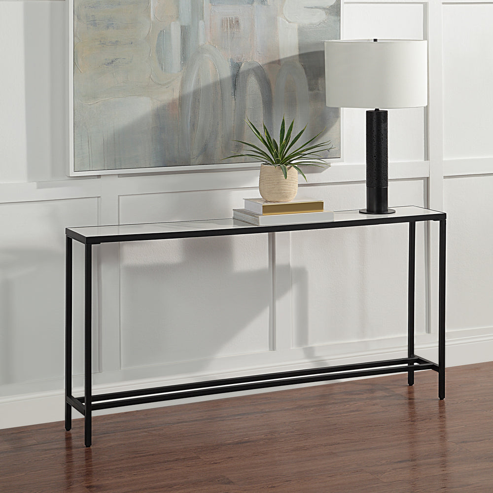Bodin Indoor Iron Console Table, Matte Black - Lifestyle Image - TA476