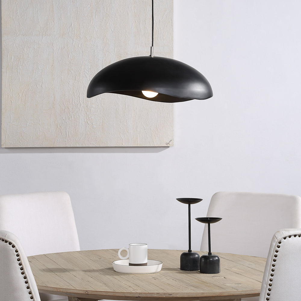 Filomena 22" Wide 1-Light Chandelier, Matte Black - Lifestyle Image - LPC4479