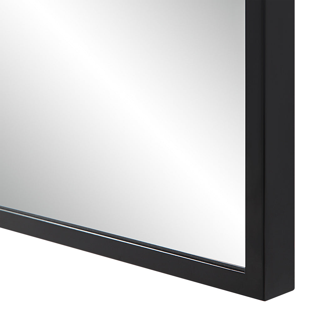 Balina 72" Tall Rectangular Arch Mirror, Matte Black - Detail Image - MT2643