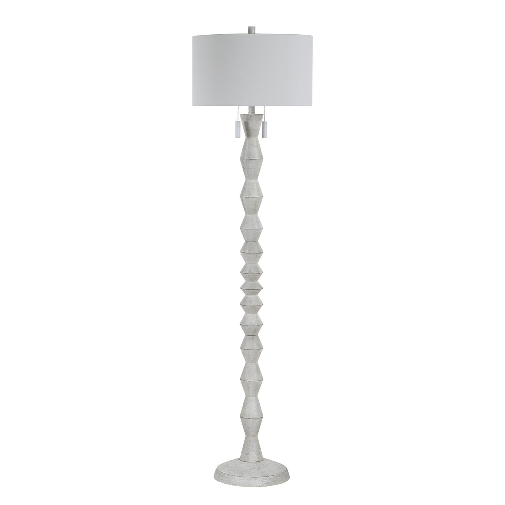Sorriso 75.0" Height Floor Lamps, White Wood Texture - Angle Image - LPF3193EV