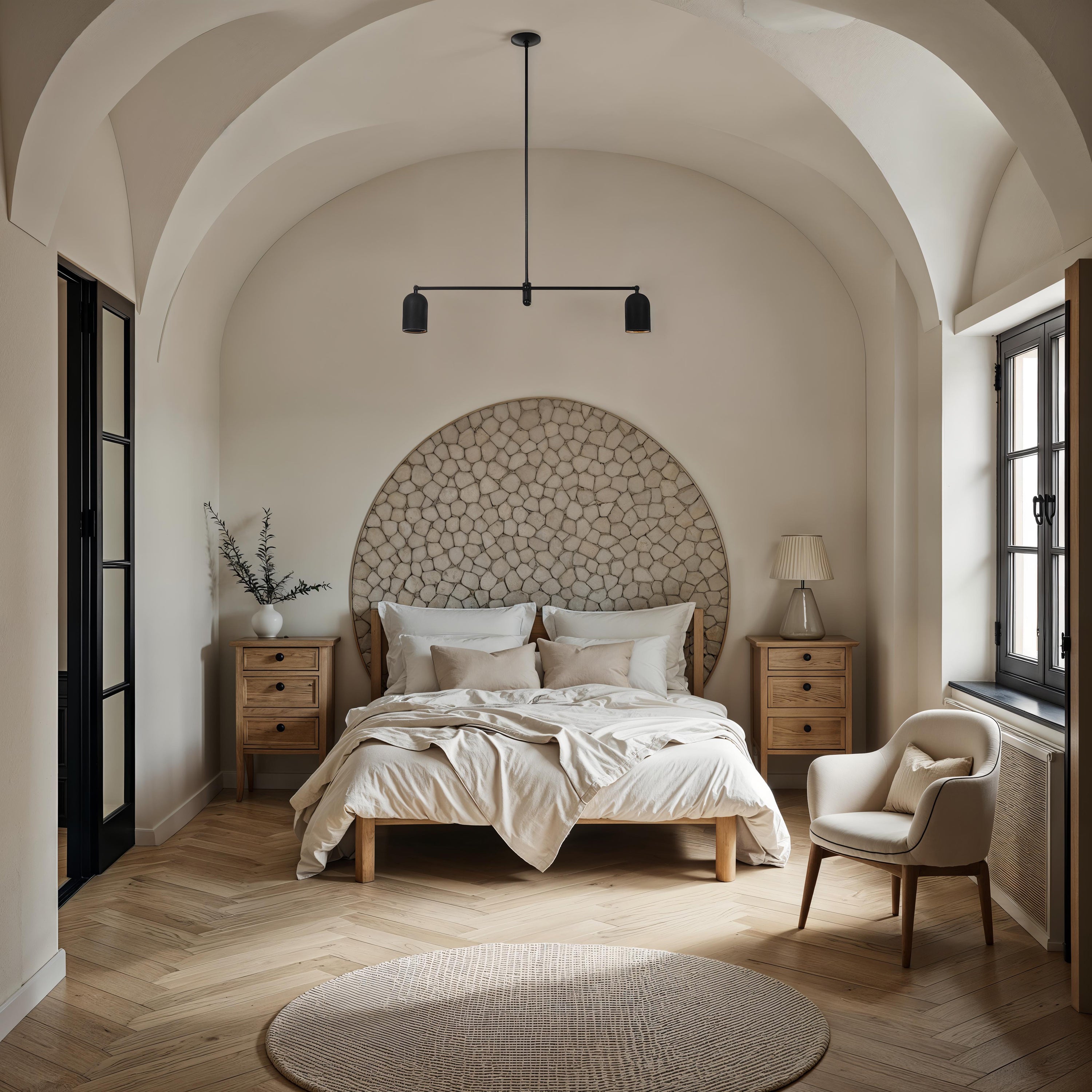 Saskia 69.25" Height Ceiling Fixture, Matte Black - Lifestyle Image - LPC4503