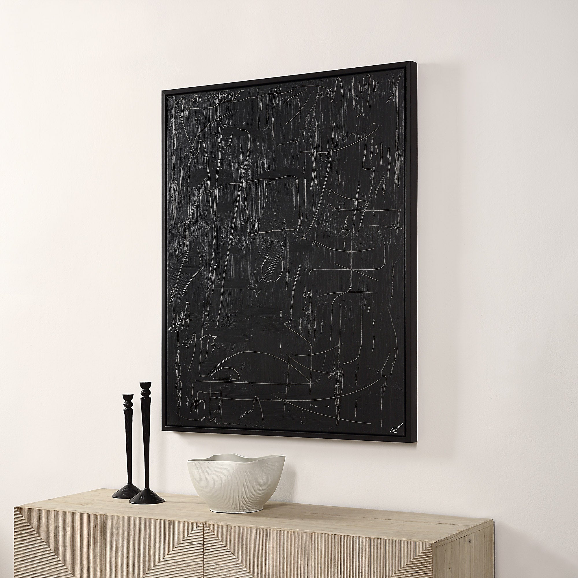 Haiku 40" Wide Canvas Art, Black - Lifestyle Image - OL2129