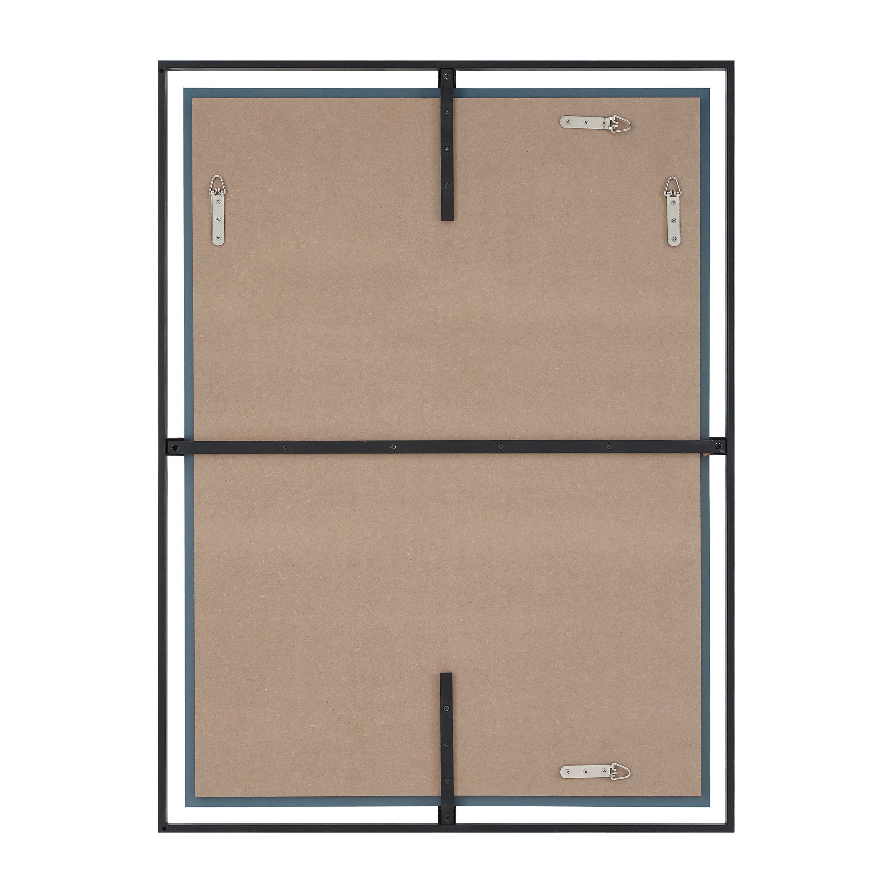 Marco 40" Tall Rectangle Wall Mirror, Black - Backing Image - MT2669