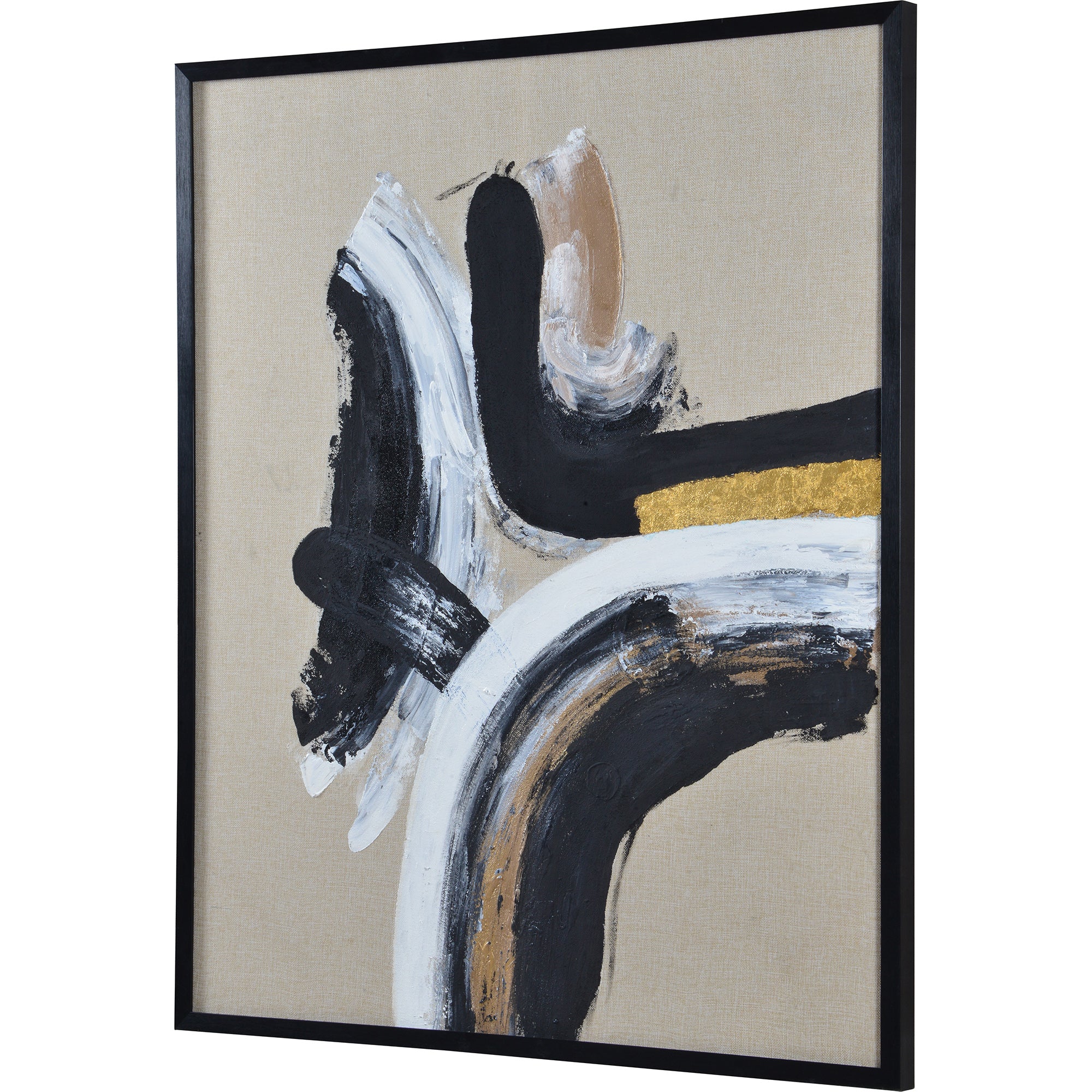 Ilya 40" Wide Canvas Art, Black - Angle Image - OL1928