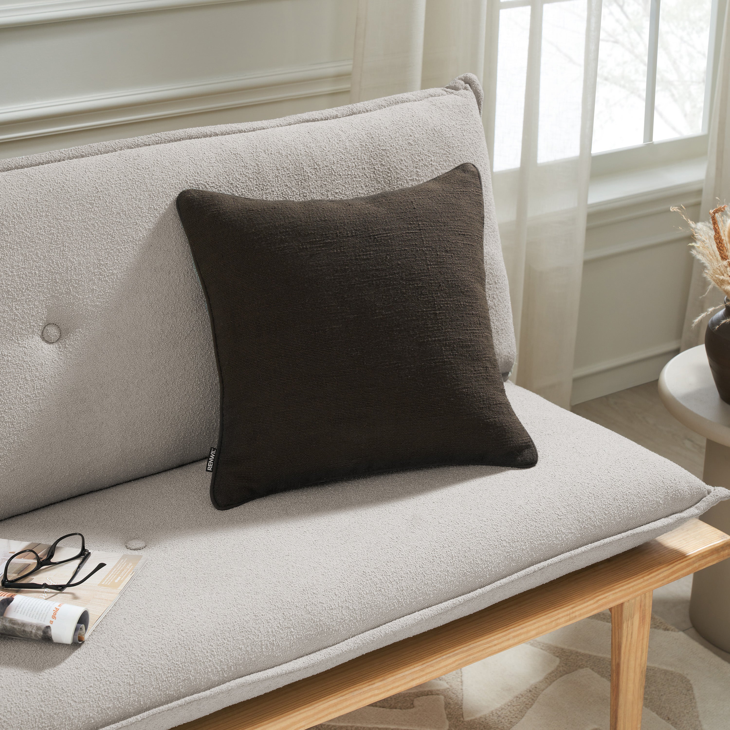 Brooklyn 20 X 20 Indoor Pillow, Brown - Lifestyle Image - PWFL1472
