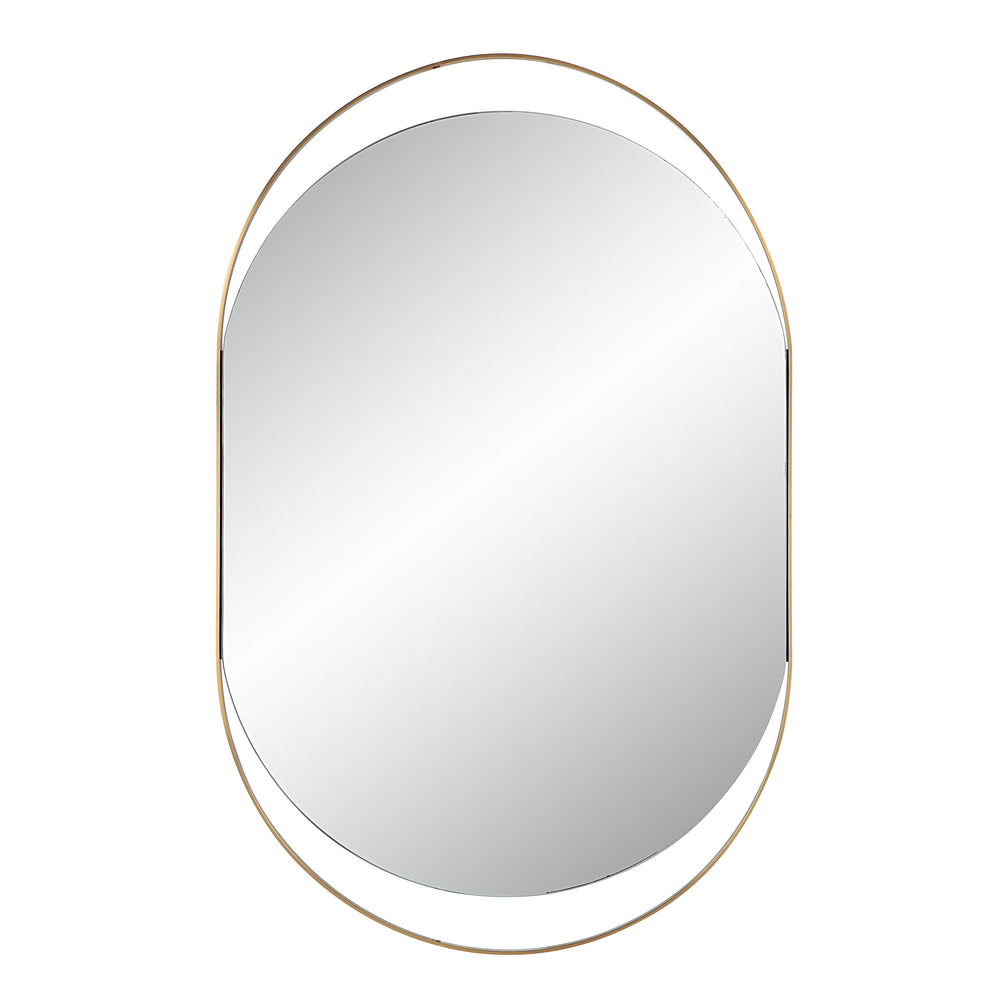 Ecru 40" Tall Pill Oval Mirror, Satin Brass - Main Image - MT2629