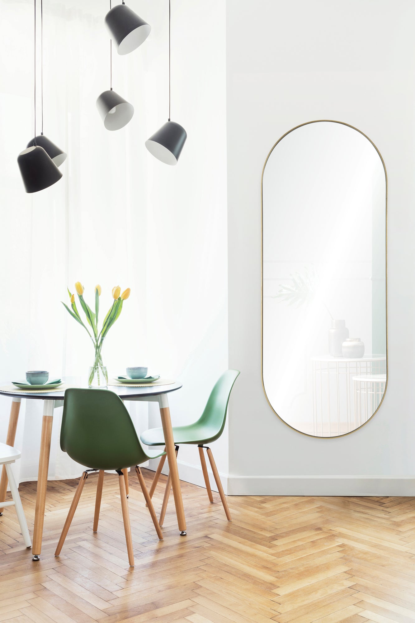 Marius 60" Tall Oval Full Length Mirror, Yellow - Lifestyle Image - MT2366